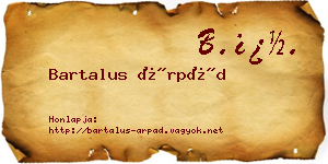 Bartalus Árpád névjegykártya